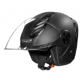 Capacete Moto Aberto Ls2 Of616 S Airflow II Black Preto Fosco C/ Spoiler Masculino Feminino