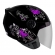 Capacete Moto Feminino Aberto Ebf Thunder Spark Jet Borboleta Preto Rosa Azul Lilás C/ Selo Inmetro - Lilas