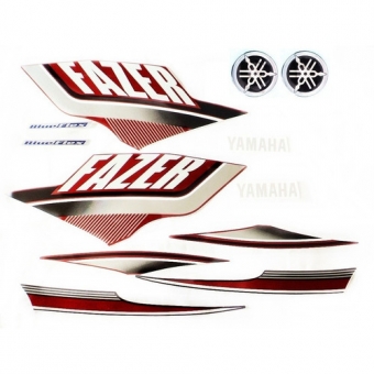 Kit Adesivos Faixas Moto Fazer 250 Blue Flex Vermelha 2015 Jogo Adesivo
