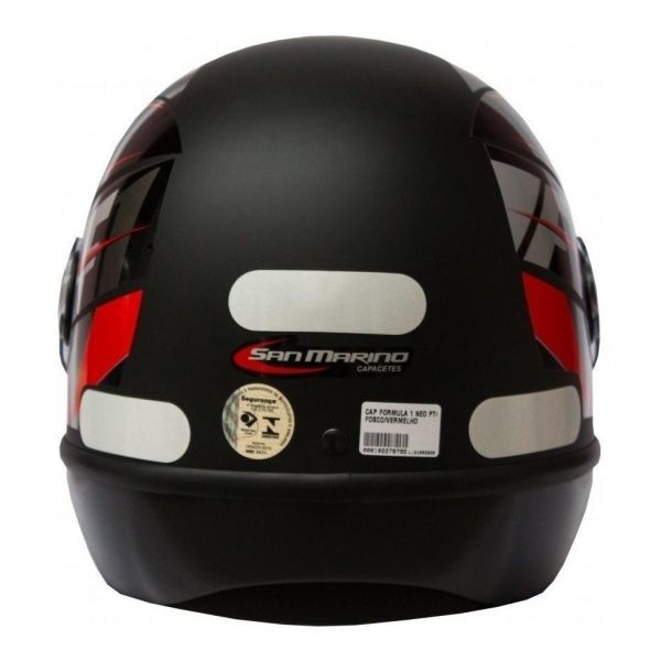 Capacete Moto Taurus Fórmula 1 Neo Preto Fosco Vermelho - Preto Vermelho