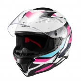 Capacete Moto Esportivo Fechado Texx Hunter Ark C/ Aerofólio Spoiler Masculino Feminino Lançamento - Branco Azul Tiffany Rosa