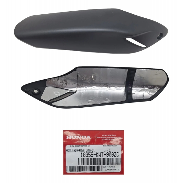 Protetor Escape Escapamento Traseiro Xre 300 2011 2012 2013 2014 2015 2016 2017 2018 2019 2020 2021 2022 2023 Preto Original Honda