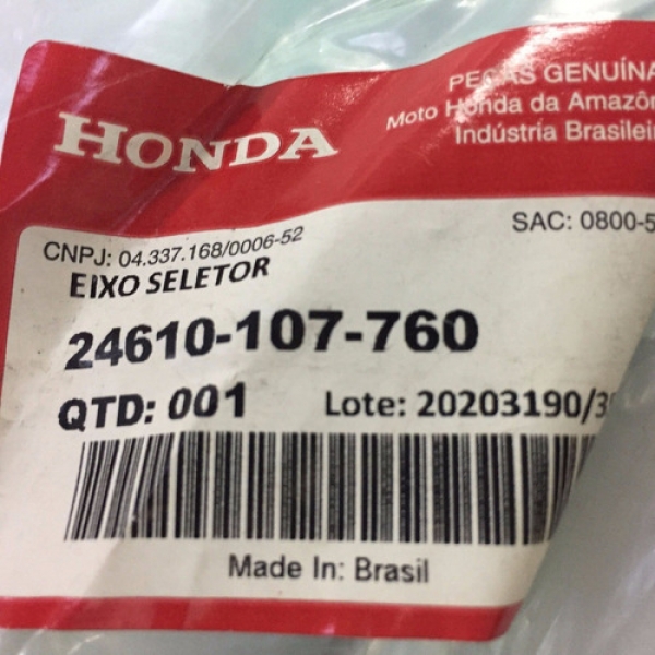 Eixo Pedal Marcha Cambio Xr 200 Cbx 200 Strada Titan 125 Até 1999 Original Honda