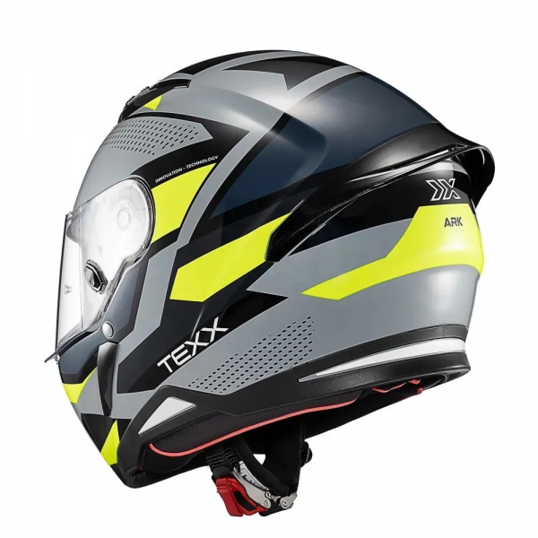 Capacete Moto Esportivo Fechado Texx Hunter Ark C/ Aerofólio Spoiler Masculino Feminino Lançamento - Cinza Verde