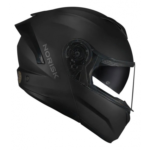 Capacete Moto Robocop Escamoteável Norisk Force 2 Preto Fosco Articulado C/ Óculos E Selo Inmetro - Preto Cinza Fosco