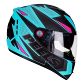 Capacete Moto Feminino Peels Icon Pro Fast Verde Agua Rosa C/ Óculos Interno C/ Selo Inmetro LANÇAMENTO