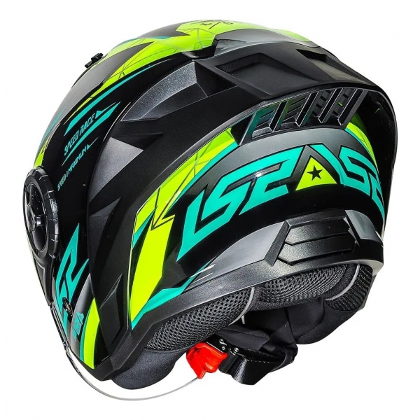 Capacete Moto Aberto Ls2 Of616 S Airflow II Draze Preto Amarelo C/ Spoiler Masculino Feminino