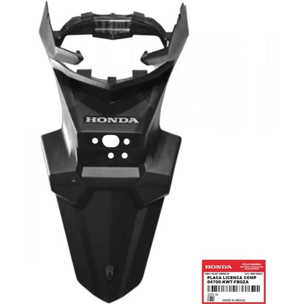 Paralama Suporte Placa Traseiro Moto Xre 300 2019 2020 2021 2022 2023 Sahara 300 2024 Original Honda - Original Honda