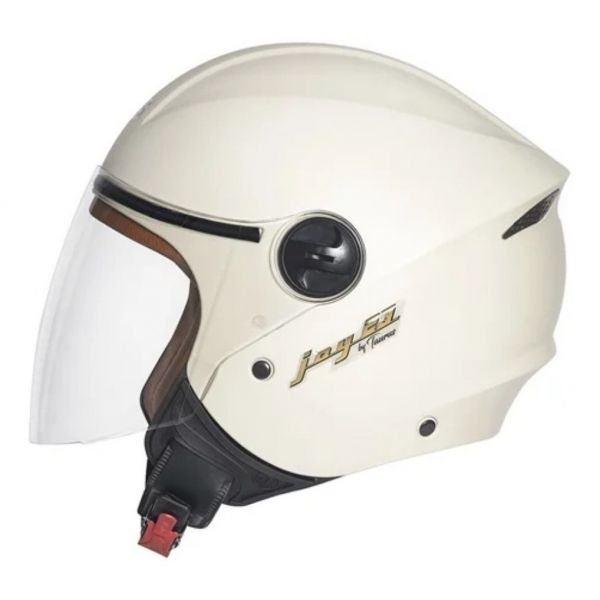Capacete Moto Aberto Feminino Masculino Joy 23 San Marino By Taurus Custom Vintage Bege C/ Acabamento Interno Couro - Bege