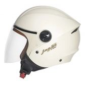 Capacete Moto Aberto Feminino Masculino Joy 23 San Marino By Taurus Custom Vintage Bege C/ Acabamento Interno Couro - Bege
