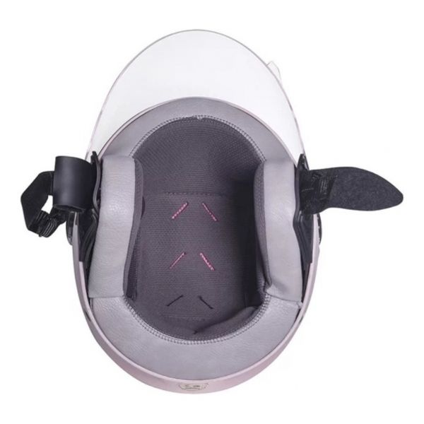 Capacete Aberto Feminino Moto Joy23 Joy 23 By Taurus Custom Vintage Rosa C/ Acabamento Interno Couro - Rosa-claro