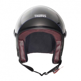 Capacete Moto Aberto Joy 23 By Taurus Custom Cinza Revestido Couro C/ Selo Inmetro
