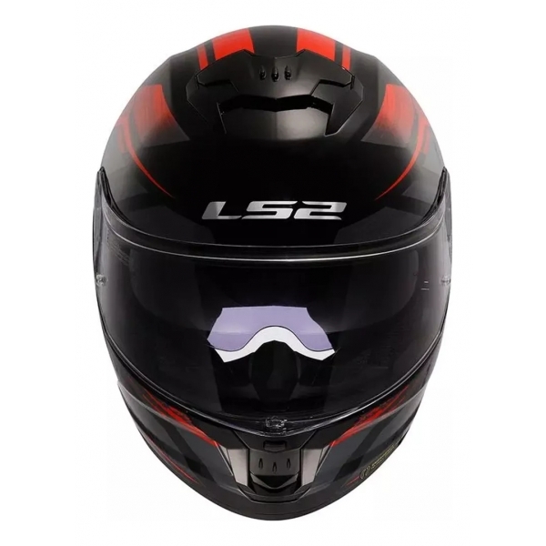 Capacete Moto Fechado Ls2 Ff808 Stream 2 Fury Preto Vermelho C/ Óculos Masculino Feminino