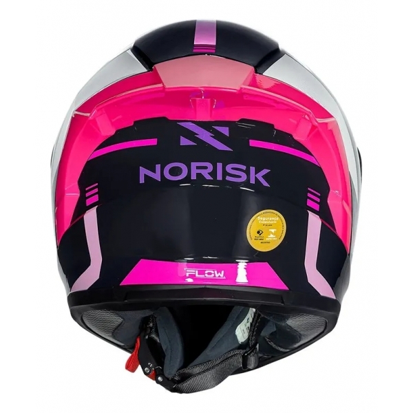 Capacete Moto Feminino Norisk Flow Run Rosa Roxo C/ Spoiler + Viseira Extra Lançamento