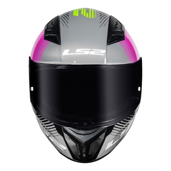 Capacete Moto LS2 FF810 Vigo Shift Light Cinza Rosa C/ Spoiler Masculino Feminino Lançamento