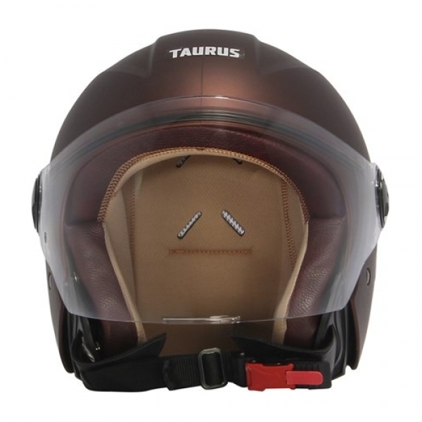 Capacete Moto Aberto Feminino Masculino Joy 23 San Marino By Taurus Biz Marrom C/ Acabamento Interno Couro - Marrom