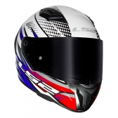 Capacete Moto Esportivo LS2 FF810 Vigo Flight C/ Spoiler Masculino Feminino Lançamento - Branco Azul