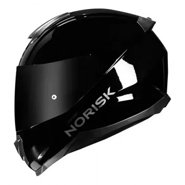 Capacete Moto Norisk Razor Monocolor Solid Black Preto C/ Selo Inmetro - Brilho