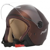 Capacete Moto Aberto Feminino Masculino Joy 23 San Marino By Taurus Biz Marrom C/ Acabamento Interno Couro - Marrom