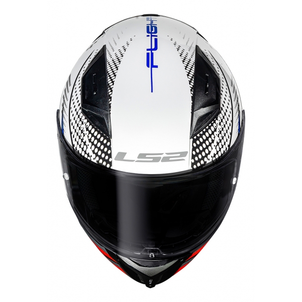 Capacete Moto Esportivo LS2 FF810 Vigo Flight C/ Spoiler Masculino Feminino Lançamento - Branco Azul