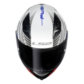 Capacete Moto Esportivo LS2 FF810 Vigo Flight C/ Spoiler Masculino Feminino Lançamento - Branco Azul