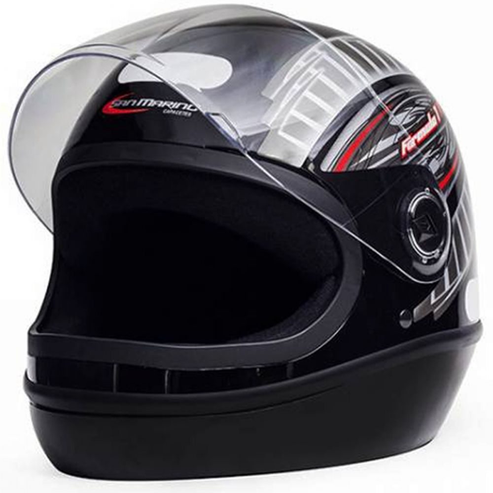 Capacete Fechado Taurus San Marino Formula 1R Viseira 2mm - Preto