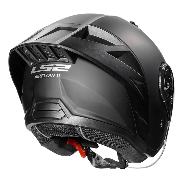 Capacete Moto Aberto Ls2 Of616 S Airflow II Black Preto Fosco C/ Spoiler Masculino Feminino