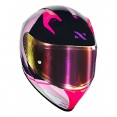 Capacete Moto Feminino Norisk Flow Run Rosa Roxo C/ Spoiler + Viseira Extra Lançamento