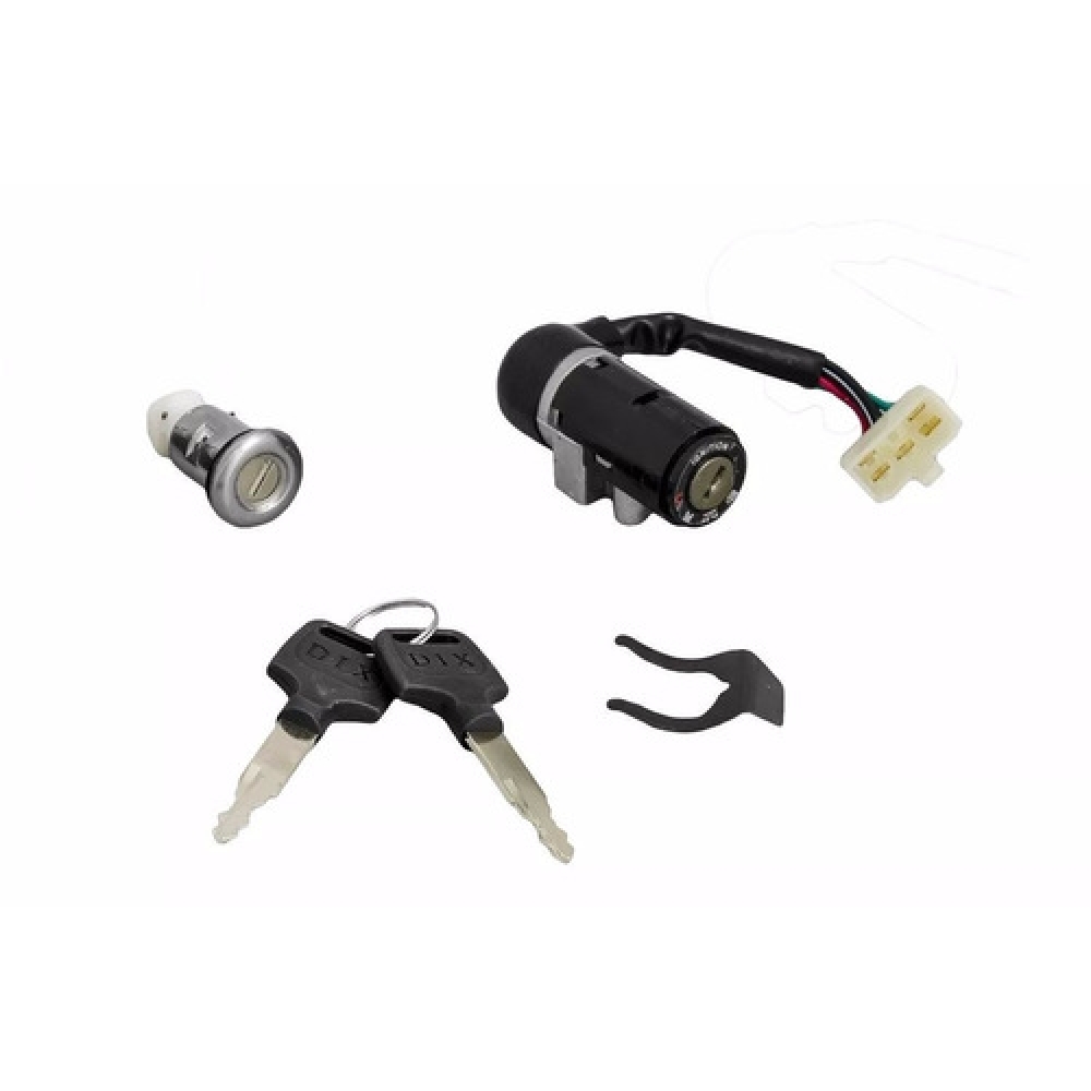 Kit Chave Contato Miolo Ignição Moto Honda Biz 100 1998 1999 2000 2001 2002 2003 2004 2005 C/ Trava Banco