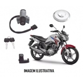 Jogo Chave Contato Miolo Ignição Moto Titan 150 2014 2015 Kit C/ Tampa Tanque Trava
