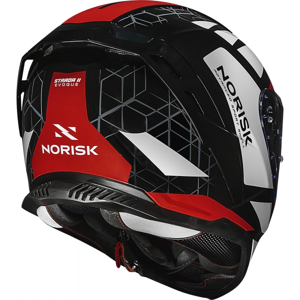 Capacete Moto Esportivo Fechado Norisk Strada 2 Evoque Branco Preto Vermelho C/ Óculos Lançamento
