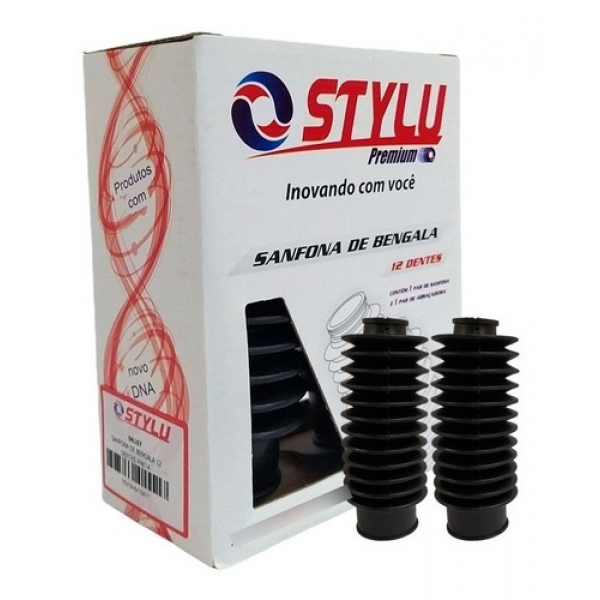 Sanfona Protetor Bengala Cg 125 Today Fan 125 Titan 125 12 Dentes Preta