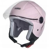 Capacete Aberto Feminino Moto Joy23 Joy 23 By Taurus Custom Vintage Rosa C/ Acabamento Interno Couro - Rosa-claro