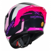 Capacete Moto Feminino Norisk Flow Run Rosa Roxo C/ Spoiler + Viseira Extra Lançamento