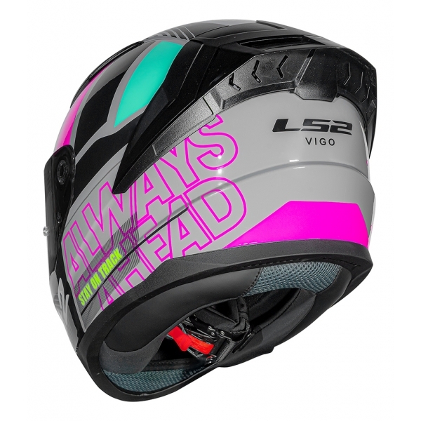 Capacete Moto LS2 FF810 Vigo Shift Light Cinza Rosa C/ Spoiler Masculino Feminino Lançamento