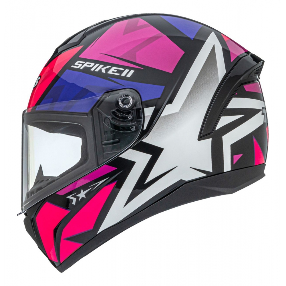 Capacete Moto Feminino Esportivo Peels Spike Ls Star 2 Preto Rosa C/ Selo Inmetro