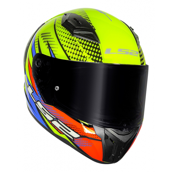 Capacete Moto Esportivo LS2 FF810 Vigo Flight C/ Spoiler Masculino Feminino Lançamento - Amarelo Laranja