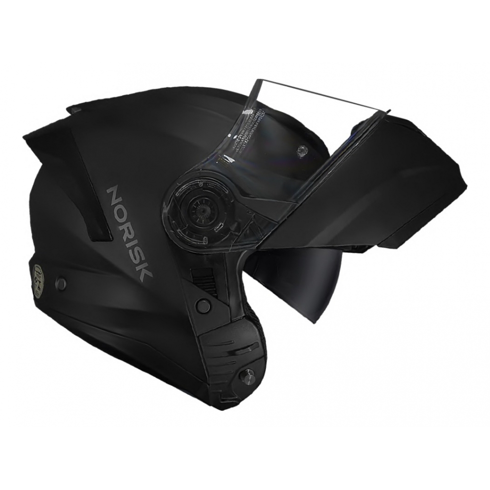 Capacete Moto Robocop Escamoteável Norisk Force 2 Preto Fosco Articulado C/ Óculos E Selo Inmetro - Preto Cinza Fosco