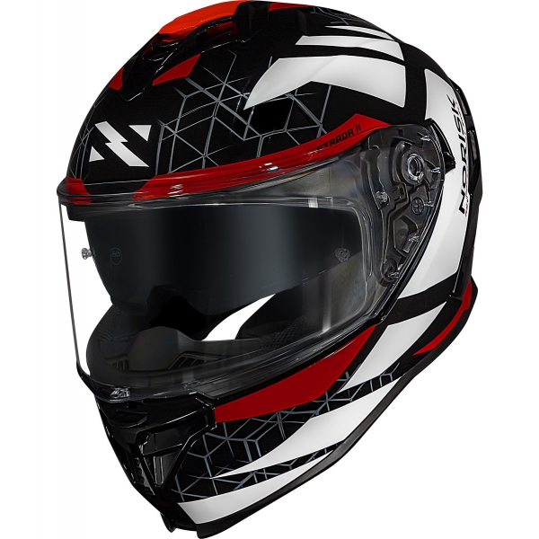 Capacete Moto Esportivo Fechado Norisk Strada 2 Evoque Branco Preto Vermelho C/ Óculos Lançamento