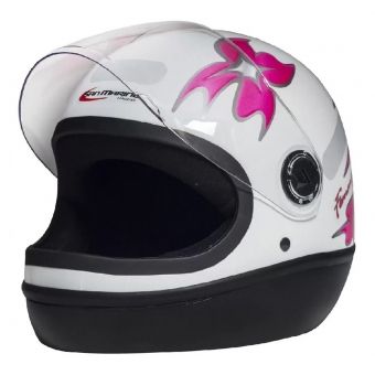 Capacete Feminino Taurus San Marino Formula 1R C/ Flor Femme Modelo Novo