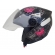 Capacete Moto Feminino Aberto Ebf Thunder Spark Jet Borboleta Preto Rosa Azul Lilás C/ Selo Inmetro - Preto Rosa
