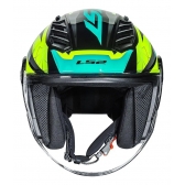 Capacete Moto Aberto Ls2 Of616 S Airflow II Draze Preto Amarelo C/ Spoiler Masculino Feminino
