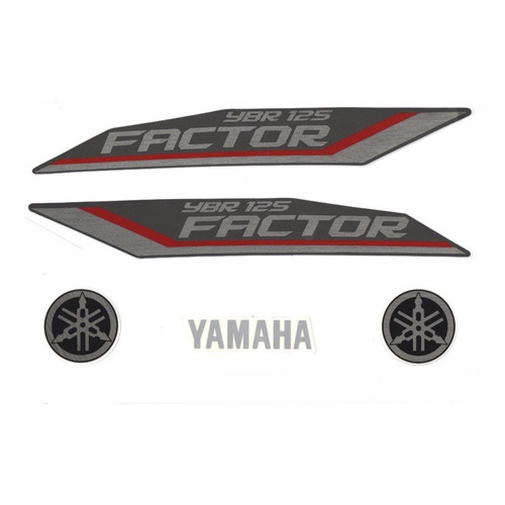 Kit Adesivos Faixas Moto Ybr 125 Factor Vermelha 2012 Jogo Adesivo