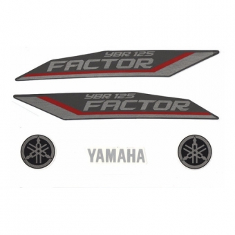 Kit Adesivos Faixas Moto Ybr 125 Factor Vermelha 2012 Jogo Adesivo