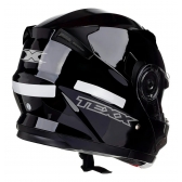 Capacete Moto Robocop Articulado Texx Gladiator V3 Escamoteável C/ Óculos Masculino Feminino - Preto Brilho