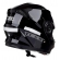 Capacete Moto Robocop Articulado Texx Gladiator V3 Escamoteável C/ Óculos Masculino Feminino - Preto Brilho