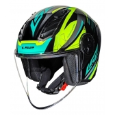 Capacete Moto Aberto Ls2 Of616 S Airflow II Draze Preto Amarelo C/ Spoiler Masculino Feminino