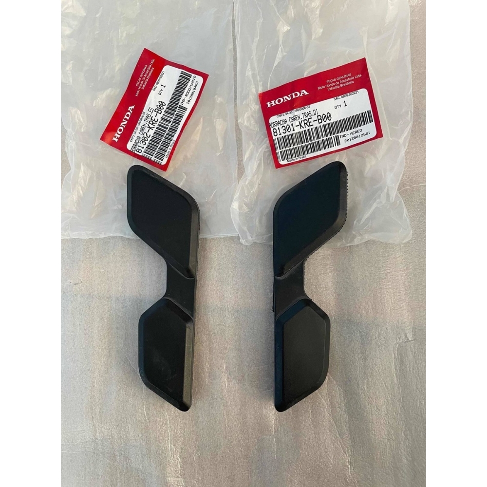Par De Capa Borracha Do Bagageiro Nxr Bros 150 Bros 160 Xre 190 Xre 300 Até 2017 Original Honda - Preto