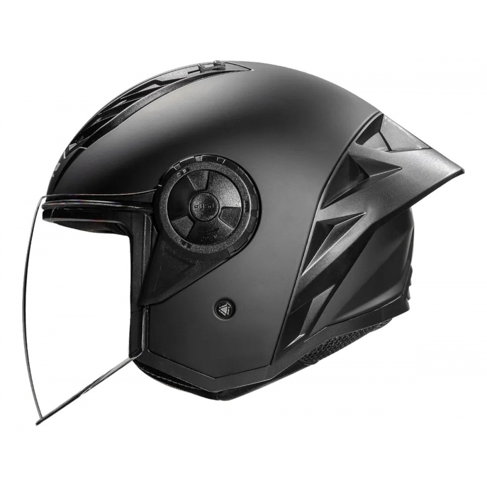 Capacete Moto Aberto Ls2 Of616 S Airflow II Black Preto Fosco C/ Spoiler Masculino Feminino