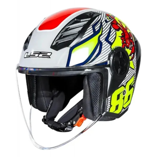Capacete Moto Aberto Ls2 Of616 S Airflow II Sting 86 Escorpião C/ Spoiler Masculino Feminino